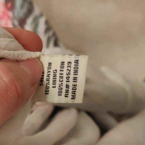 Sim & Sam Womens XS Pink Grey Green Tropical Smocked Lined Maxi Dress - Picture 8 of 8